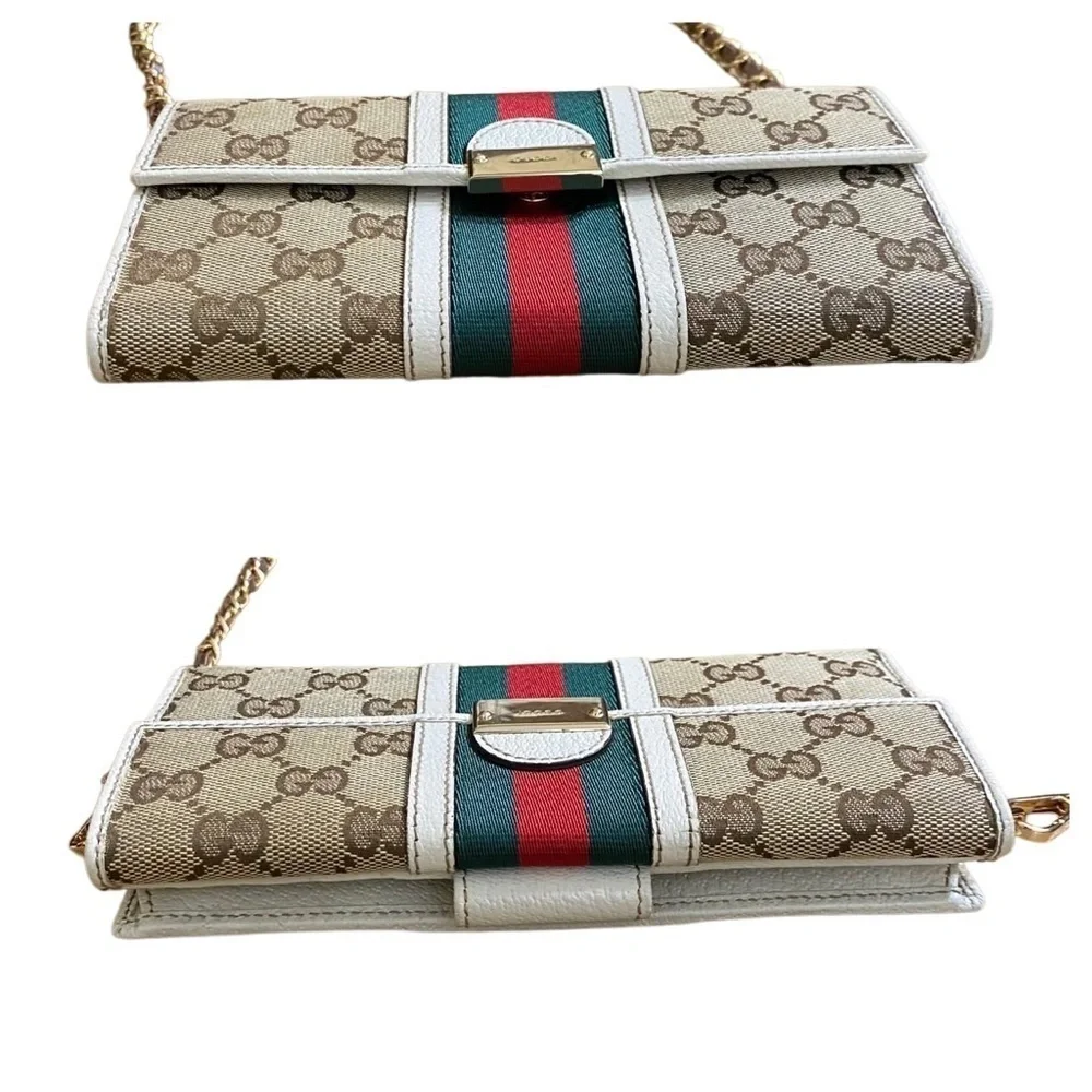 GUCCI GG Sherry Line Canvas Leather Wallet to Crossbody Bag 💼 - Picture 12 of 15